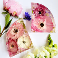 Resin and Pink Flower Bookends by Forever Flowers by Steph Thumbnail