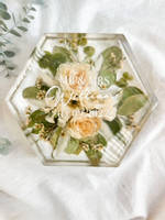 Resin Flower Personalised Hexagon by Out of the Box by Kate Thumbnail