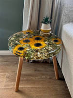 Sunflowers Resin and Flowers Table by Happiness Blooms Creations Thumbnail