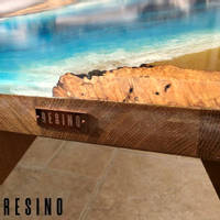 Resino Oceans Edge Resin Coffee Table Side View Close Up Thumbnail