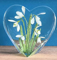 Resin Snowdrops Free Standing Heart Front View by Bea_utiful Creations Thumbnail