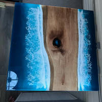 Campervan Resin Ocean Table - from above by Tides of Teal Thumbnail