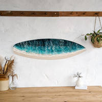 Resin Ocean Surfboard Artwork on Wall by Tides of Teal Thumbnail