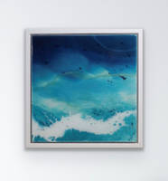 Turquoise Blue Ocean Resin Artwork by Christine Richards Thumbnail