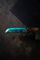 Turquoise Resin Knife Handle Close Up by APOSL Thumbnail