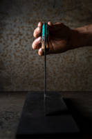 Turquoise Resin Knife Top-Edge Detail by APOSL Thumbnail