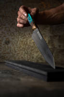 Turquoise Resin Chef's Knife by APOSL Thumbnail