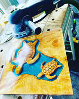 TIKKIT Designs Hand Carved Turtle Table Sanding & Polishing Thumbnail