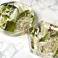 White and Green Resin Flower Duo by Happiness Blooms Creations Thumbnail