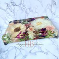 White and Pink Resin Flower Rectangle by Happiness Blooms Creations Thumbnail