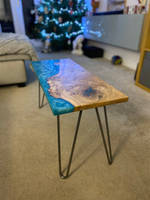 Small Blue Resin River Table by Wudn Stuff Thumbnail