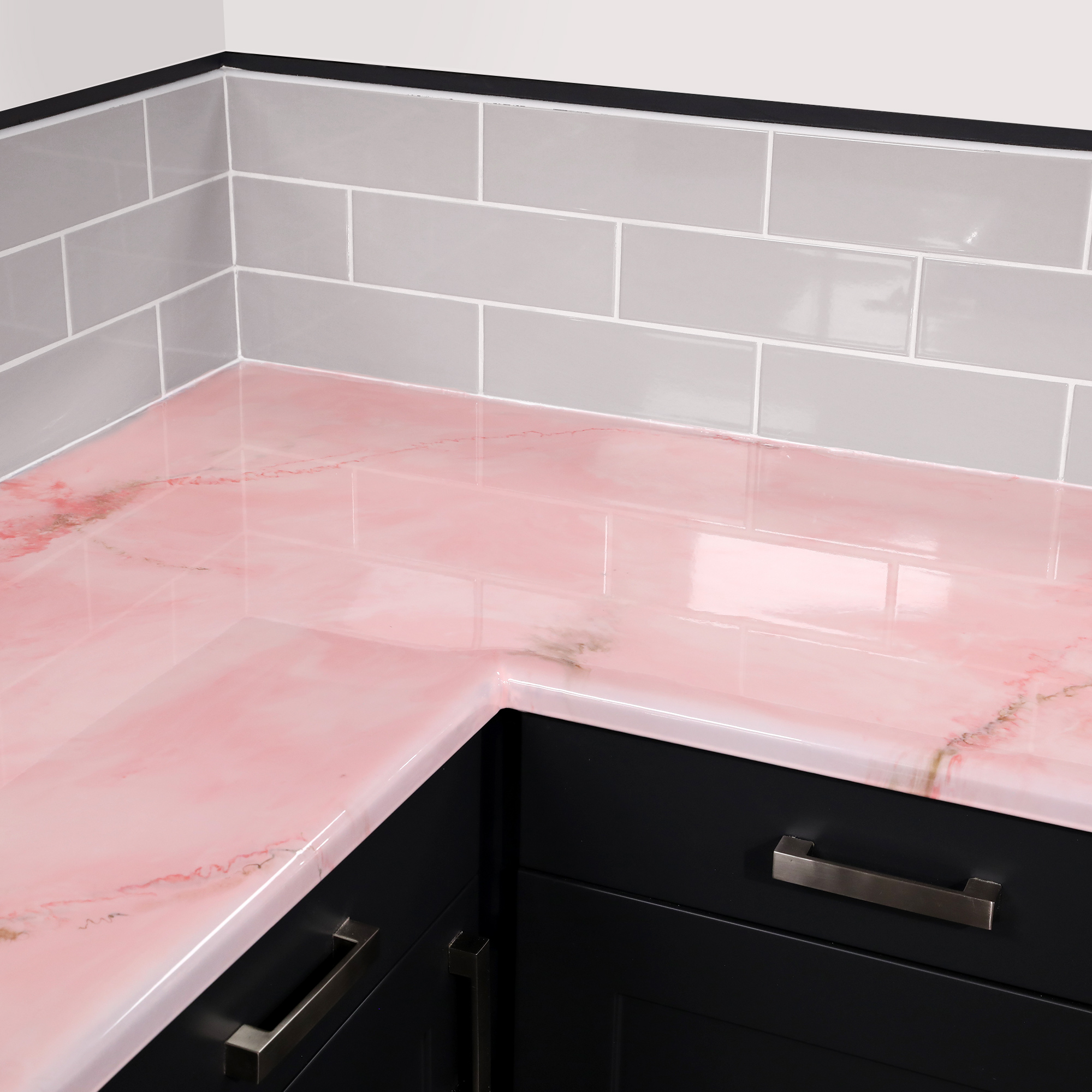 pink quartz countertop kitchen