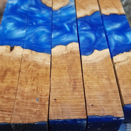 Blue Pen Blanks made using GlassCast 50 by Mr Resin