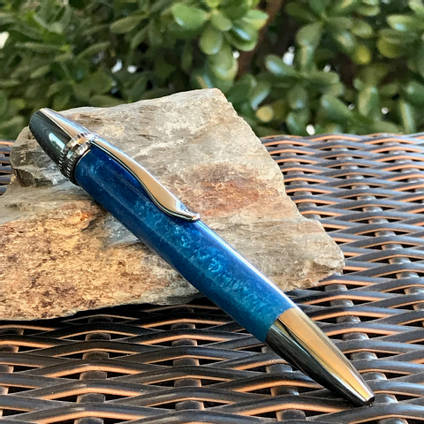 Blue Resin Pen by Branco Works
