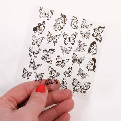 Butterfly Transparency Sheet in hand