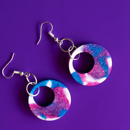 Clearly Creative Circle Colourful Earrings