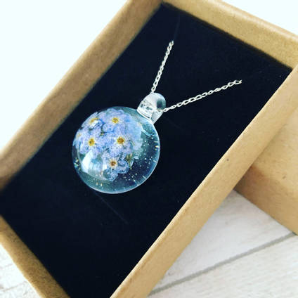 Flower and Ash Memorial Pendant by Luna Creations