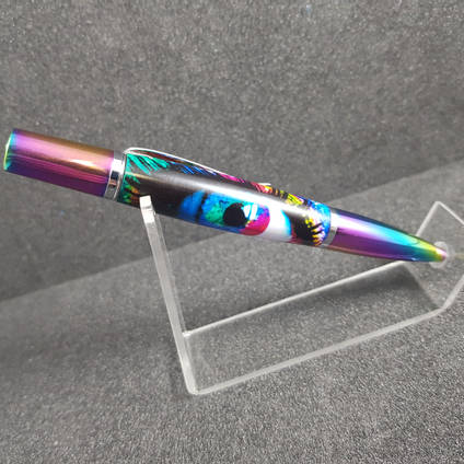 Colourful Turned Pen made using GlassCast 50 by Mr Resin