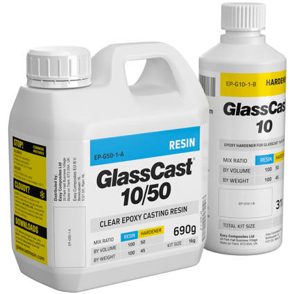GlassCast 10 Clear Epoxy Casting Resin - 1kg Kit