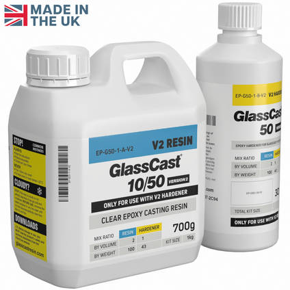 GlassCast 50 Clear Epoxy Casting Resin 1kg Kit