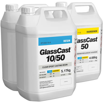 GlassCastÂ® 50 Clear Epoxy Deep Pour Casting Resin 15kg Kit