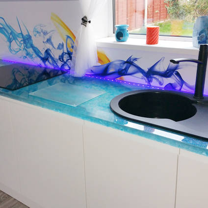 Deep Cast Kitchen Surfaces with Glitter Effect