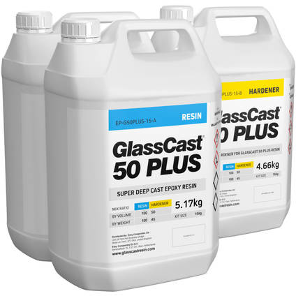 GlassCast 50 PLUS Super Deep Cast Epoxy Resin - 15kg Kit