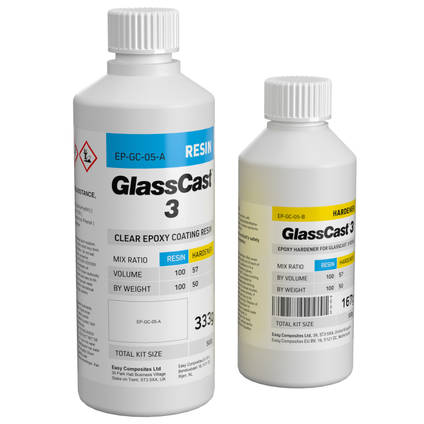 GlassCast 3 Clear Epoxy Coating Resin - 500g Kit
