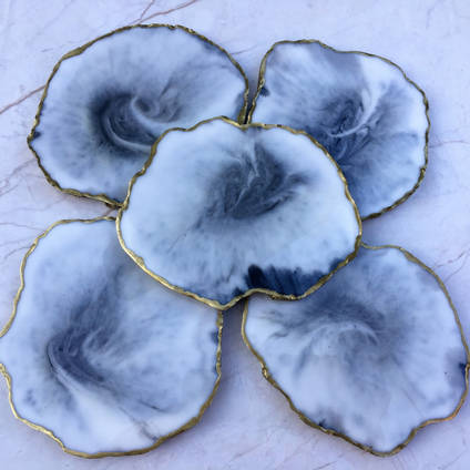 Grey Curved Coasters using GlassCast 3 by Luna-Art-Resin