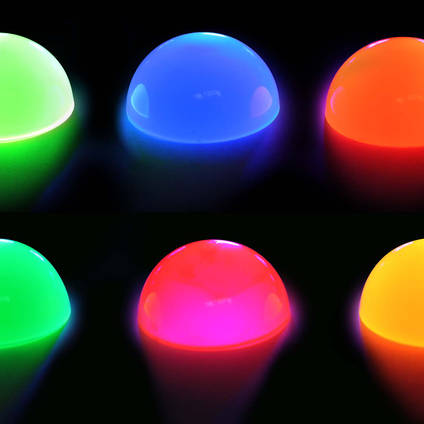Neon Tinting Pigment Domes under UV Light