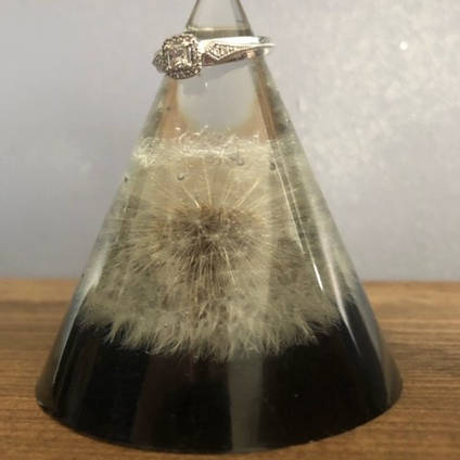 Dandelion in Resin Ring Cone by Bea_utiful Creations