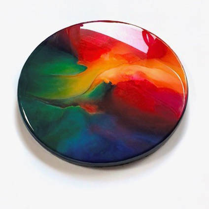Loonar Designs Alcohol Ink Artwork with Resin Coating