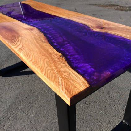 Purple Resin River Table by AW Epoxy Design