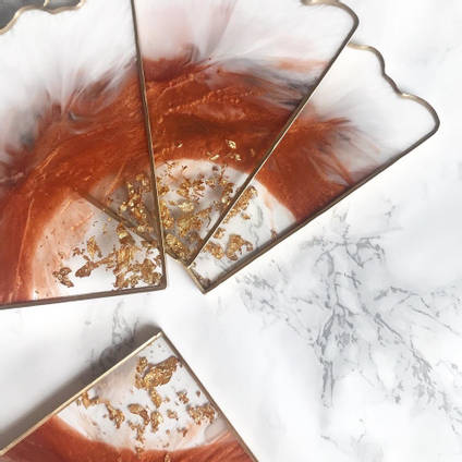 Copper Resin Coasters by Claudia Barrasso