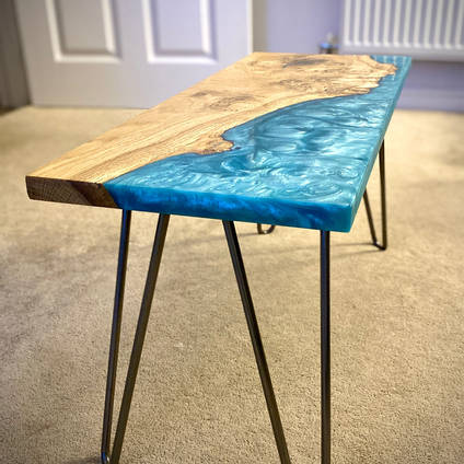Ice Blue River Table by Wudn Stuff