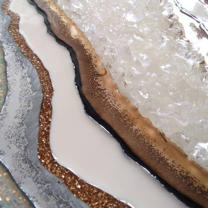 Metallic Resin Art Geode by Jo