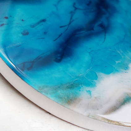 Ocean Resin Art Close Up by Christine Richards