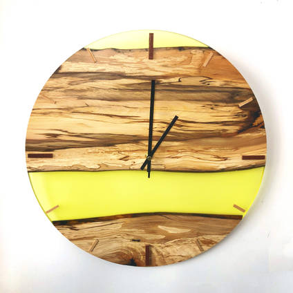 Yellow Resin Clock by Oldie Goody