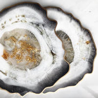 Black, White and Gold Agate Coasters using GlassCast 3 by Claudia Barrasso Designs Thumbnail