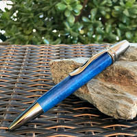 Blue Turned Pen Cast in GlassCast 50 by Branco Works Thumbnail