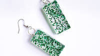 Green Glitter Resin Earrings Thumbnail