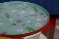 Flowers on Green and Copper Funky Table Thumbnail