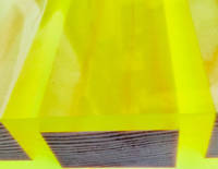 Neon Yellow Resin Plank Table Closeup - Created Using GlassCast 3 Epoxy Resin and Neon Yellow Tinting Pigment Thumbnail