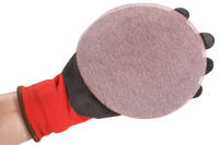 Mirka Abranet Disc Attached to the S20 Velcro Pad for Hand Sanding Thumbnail