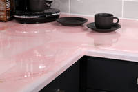Rose Quartz Resin Countertop using Super White and Tomato Red Culr Pigments Thumbnail