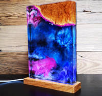 Blue and Pink Resin Lamp by MB ResinArt Thumbnail
