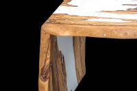 White Resin and Wood River Table by Richard Poor Furniture Artist Thumbnail