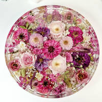Pink Flowers Circular Resin Casting by Sparkles Bespoke Resin Thumbnail