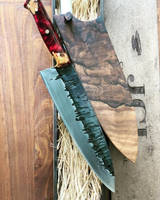 Red Resin and Wood Knife by JCL Cutelaria Artesanal Thumbnail