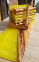 Yellow Resin and Wood Coaster Set by David Alexander Thumbnail
